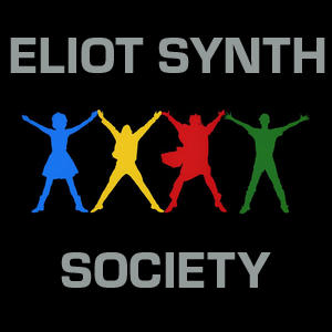 Eliot Synthesizer Society logo, with silhouettes of four people in four different colors.